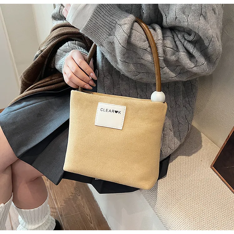 LUVISTRUE Faux Suede Crossbody Bucket Bag Shoulder Bag Women's Multicolor-8