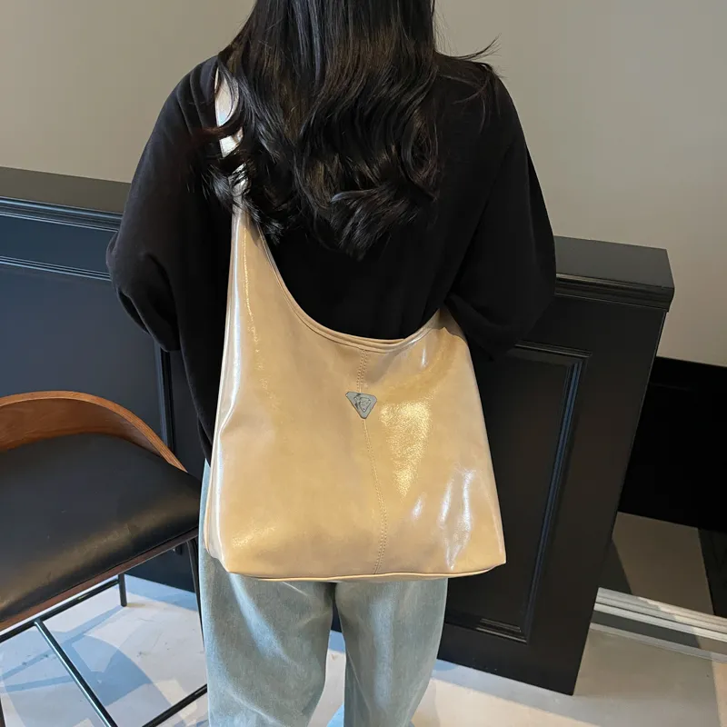 LUVISTRUE PU Shoulder Bag Tote Large Size Women's Black/Khaki/Pink/Coffee-8