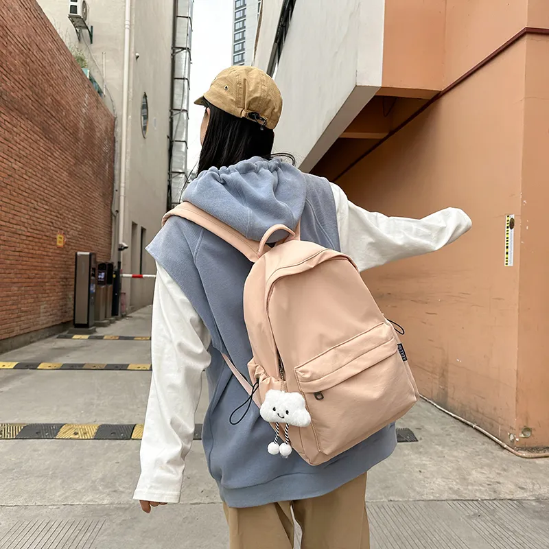 LUVISTRUE Nylon Couple Backpack Regular Men's White/Black/Red/Pink/Green/Khaki-10