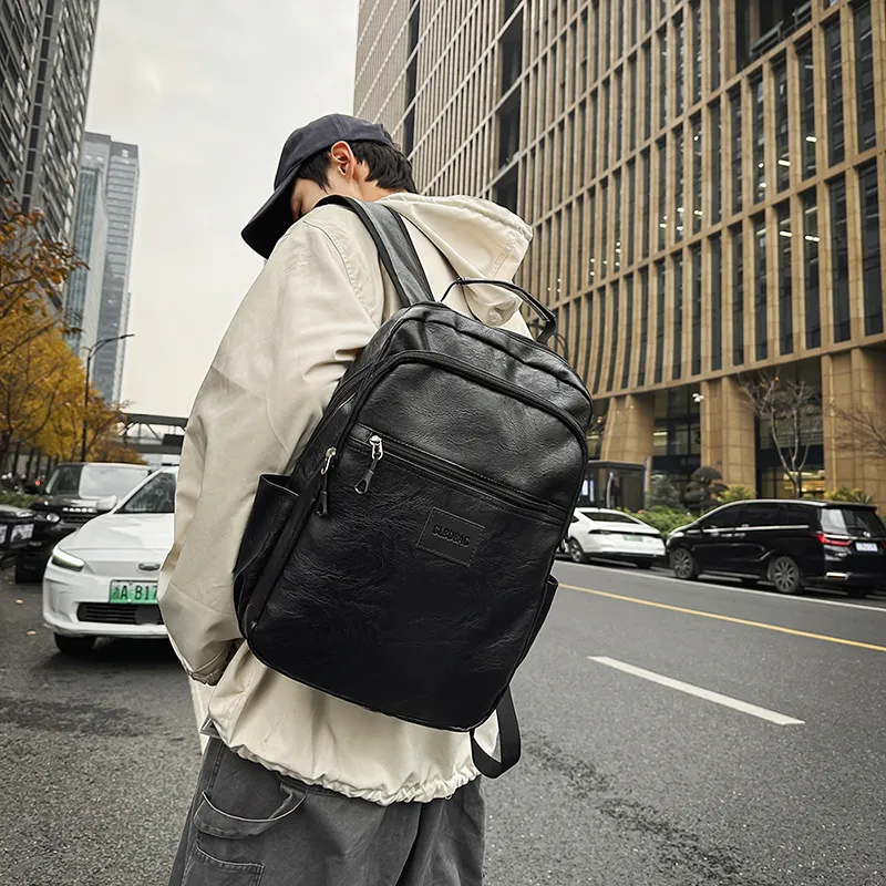 LUVISTRUE PU Backpack Men's Black/Brown-2