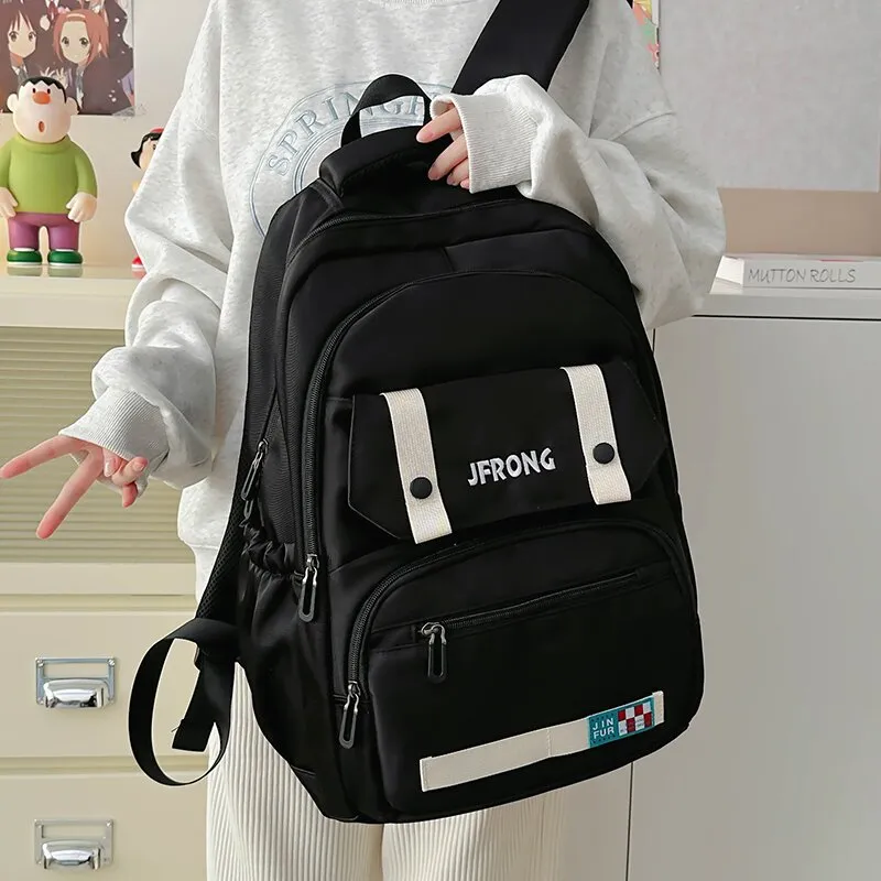 LUVISTRUE Nylon Fabric Backpack And Laptop Bag Regular Unisex Ecru/Black/Red/Khaki-10