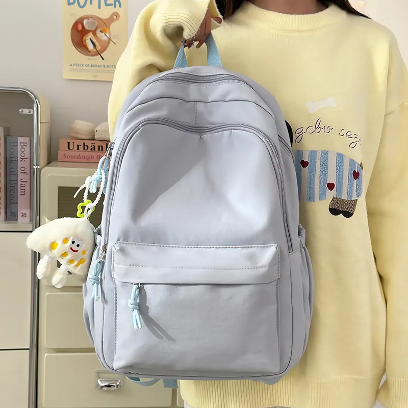 LUVISTRUE Nylon Backpack Regular Unisex White/Blue/Black/Yellow/Green-13