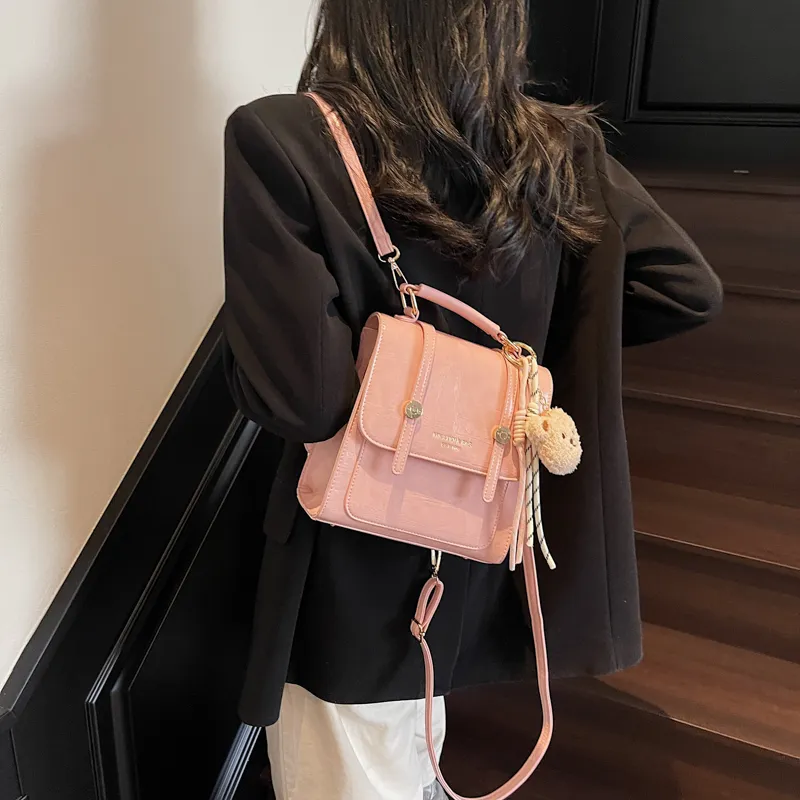 LUVISTRUE PU Backpack Crossbody Bag Regular Women's Blue/Ecru/Black/Pink-21