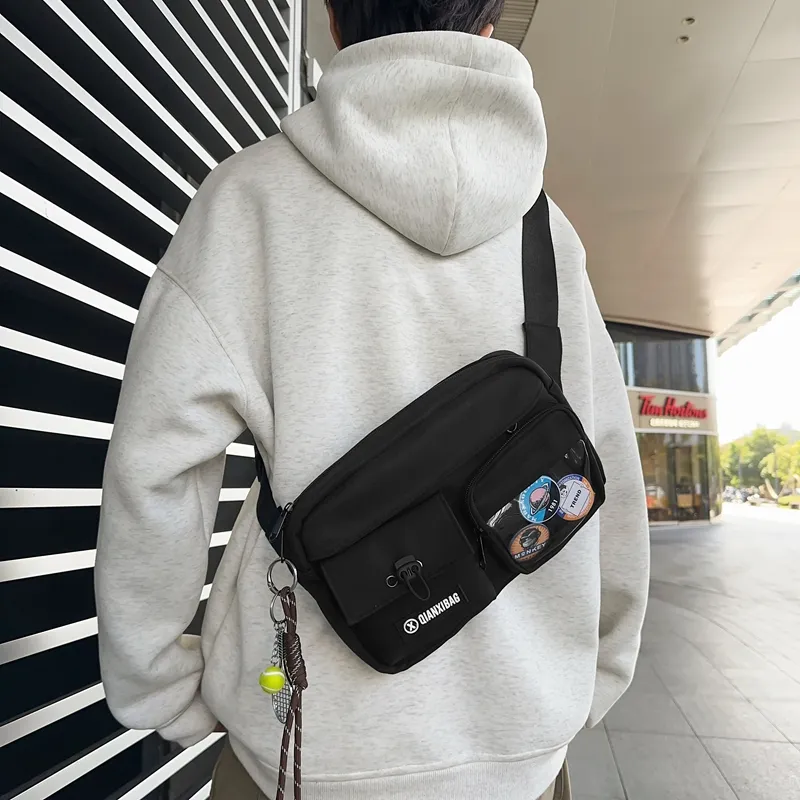 LUVISTRUE Nylon Small Backpack Shoulder Bag Medium Size Unisex Black/White/Gray/Khaki-1