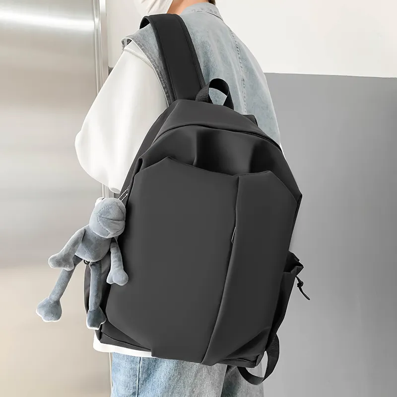 LUVISTRUE Nylon Backpack Regular Unisex Gray/Black/Burgundy/Ecru-11