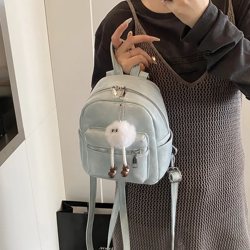 LUVISTRUE PU Small Backpack Regular Women's White/Light Gray/Black/Blue/Pink-19