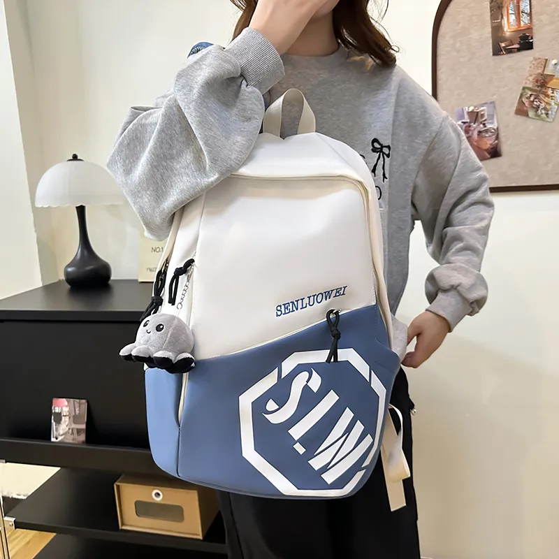 LUVISTRUE Nylon Backpack Unisex Gray/Black/Burgundy/Khaki/Blue-27