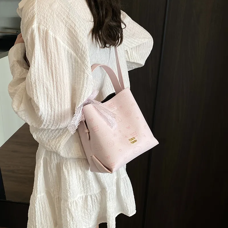 LUVISTRUE PU Bucket Bag, Shoulder Bag, Crossbody Bag, Handbag Regular Women's Pink/Beige/Coffee-9