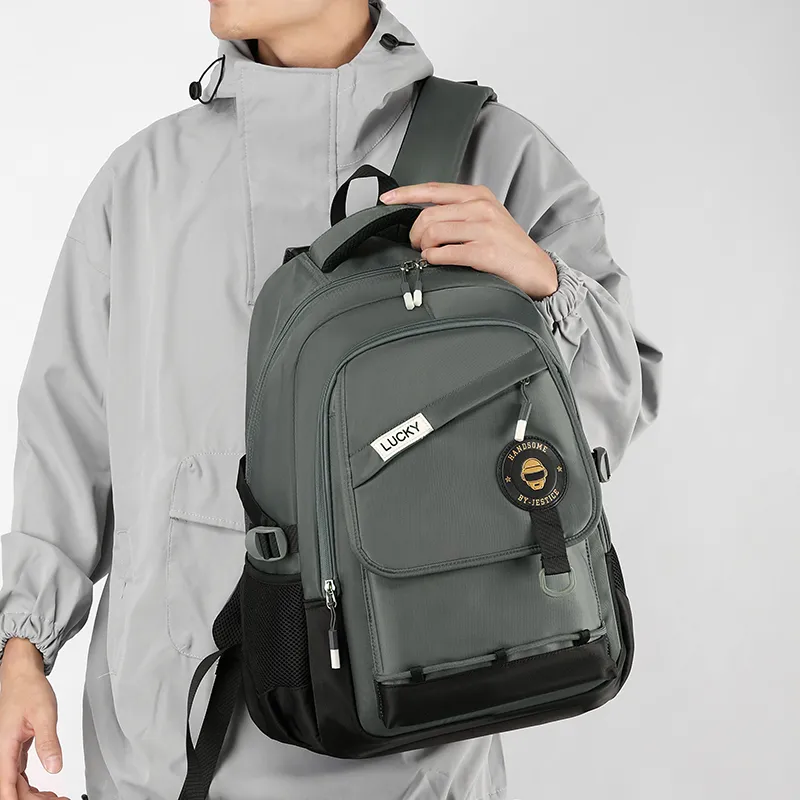 LUVISTRUE Nylon Backpack And Laptop Bag Regular Men's Dark Gray/Light Gray/White/Dark Blue/Khaki-1