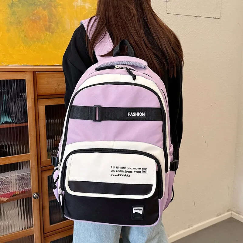 LUVISTRUE Oxford Backpack Unisex Gray/Black/Purple/Lake Blue/Dark Blue-12