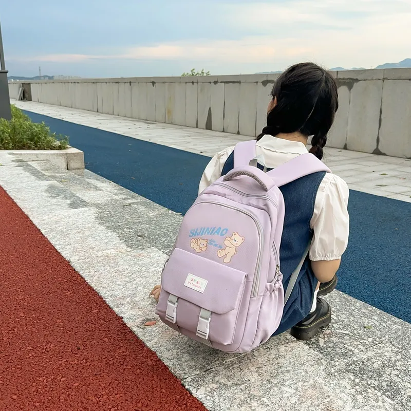 LUVISTRUE Nylon Backpack Regular Unisex Black Purple/Pink Blue/Gray-6
