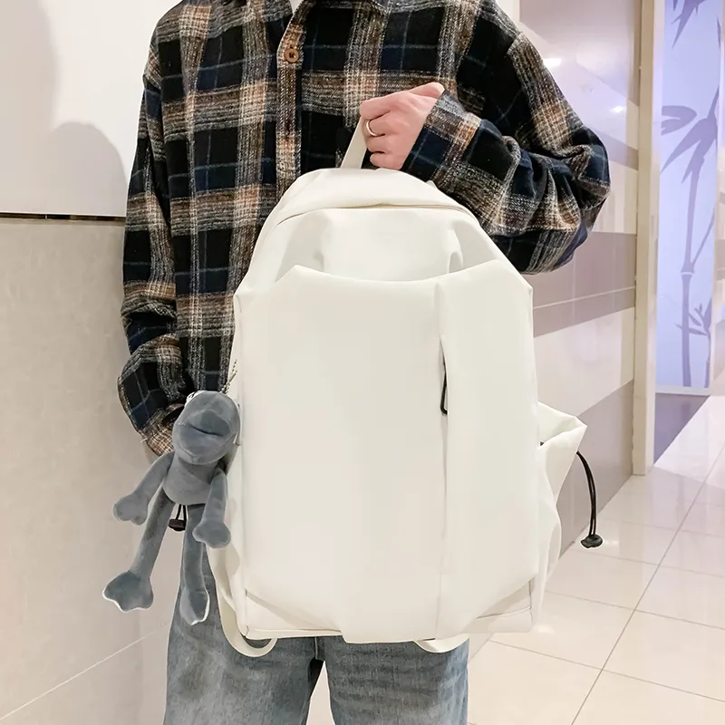 LUVISTRUE Nylon Backpack Regular Unisex Gray/Black/Burgundy/Ecru-27