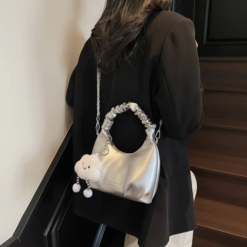 LUVISTRUE PU Shoulder Bag Crossbody Bag Handbag Regular Women's Ecru/Blue/Silver/Black/Pink-17