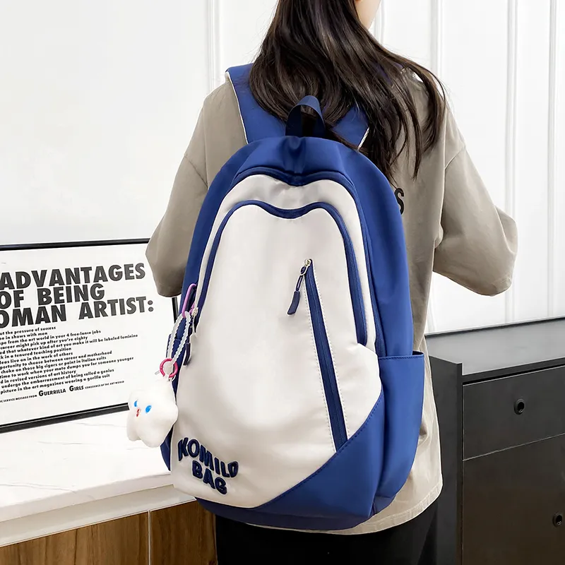 LUVISTRUE Nylon Backpack Travel Bag Unisex Light Gray/Black/Burgundy/Khaki/Dark Blue/Pink-19