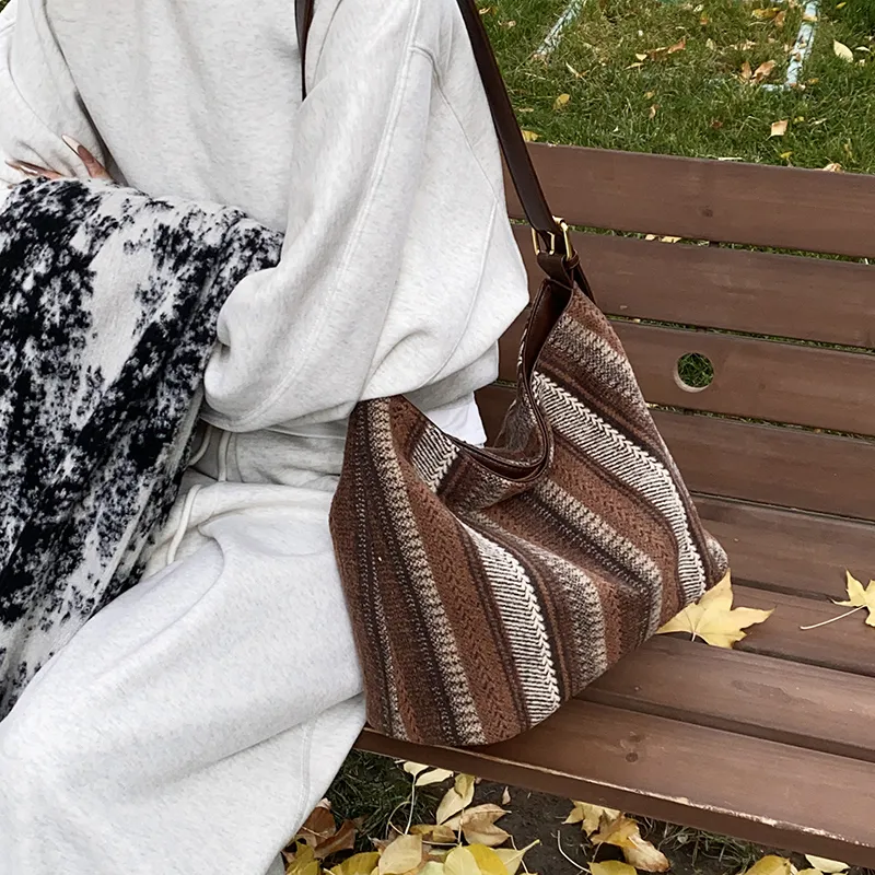LUVISTRUE PC Shoulder Bag Crossbody Bag Tote Regular Women's Coffee/Pink/Brown/Plaid Coffee-2