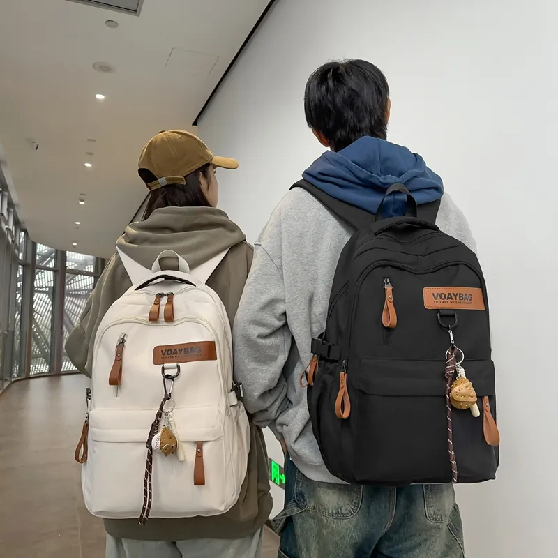 LUVISTRUE Nylon Backpack Regular Unisex White Khaki/Gray Black/Burgundy-1