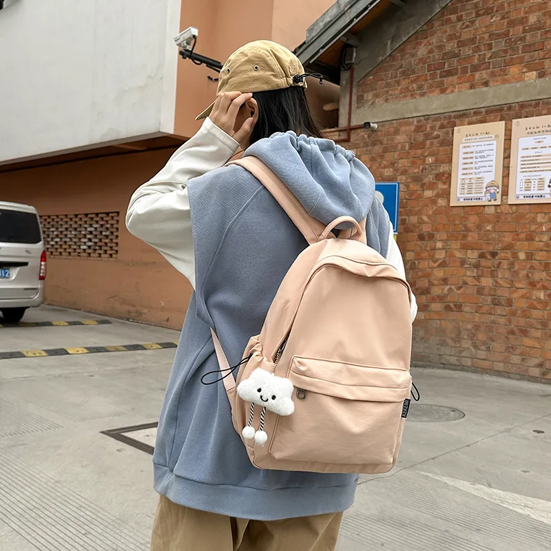 LUVISTRUE Nylon Couple Backpack Regular Men's White/Black/Red/Pink/Green/Khaki-9