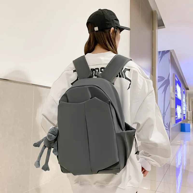 LUVISTRUE Nylon Backpack Regular Unisex Gray/Black/Burgundy/Ecru-6