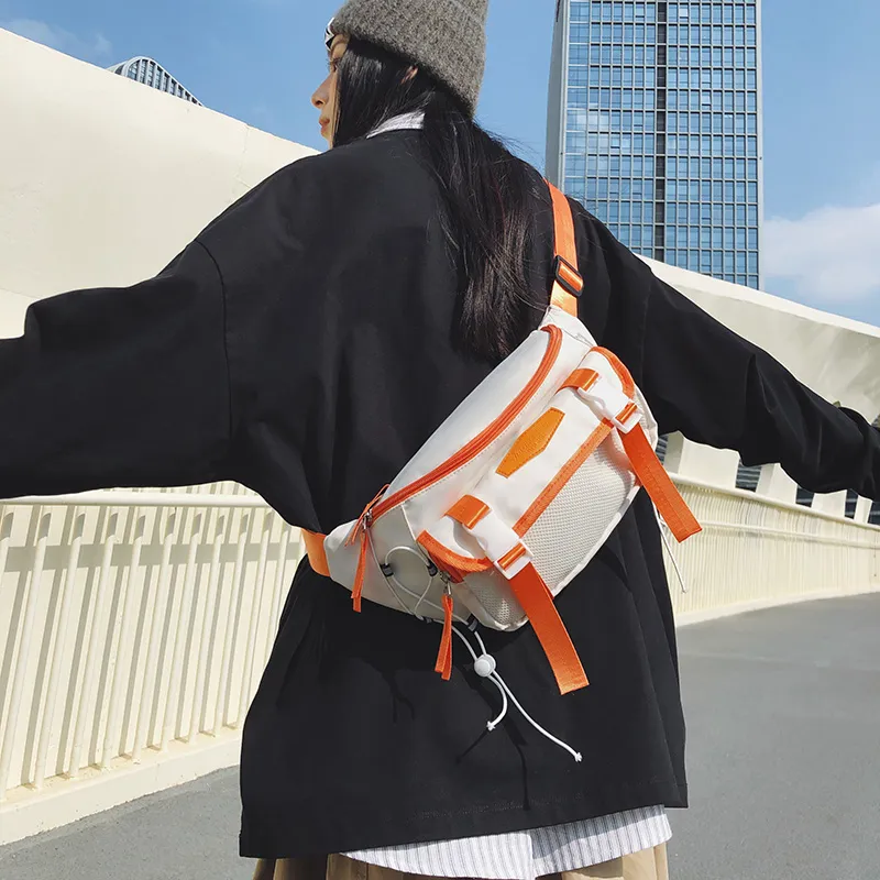 LUVISTRUE Nylon Sling Bag Unisex Gray/Black/Orange/Green/Blue-16