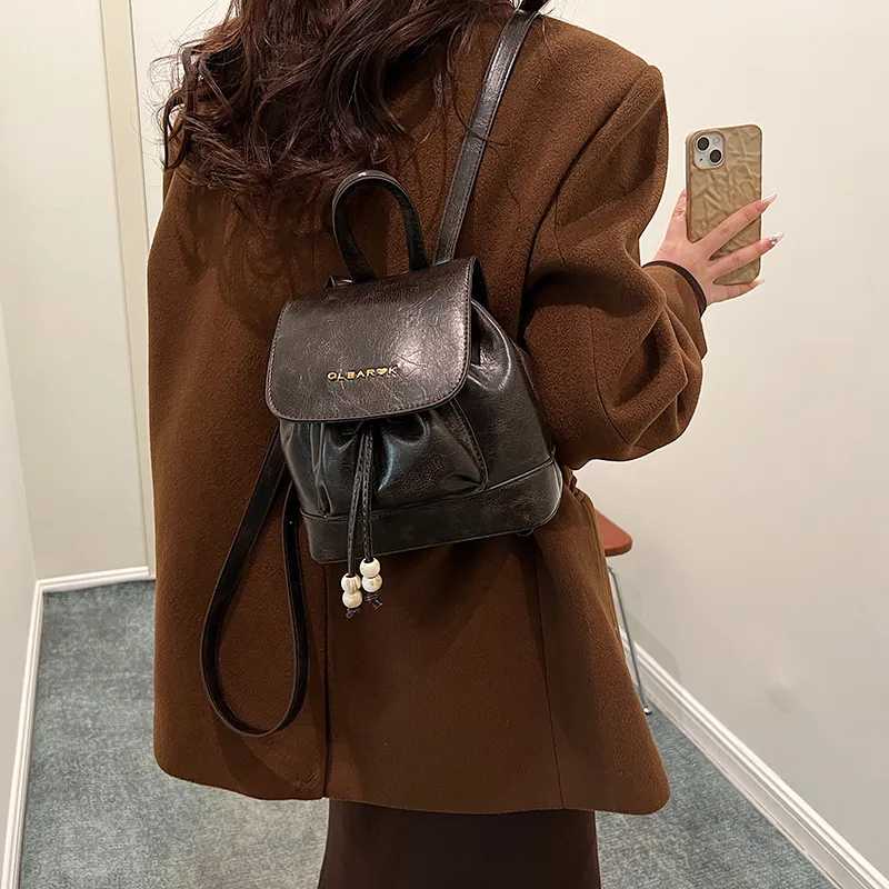 LUVISTRUE PU Small Backpack Small Size Women's Yellow Brown/Black Coffee Brown-11
