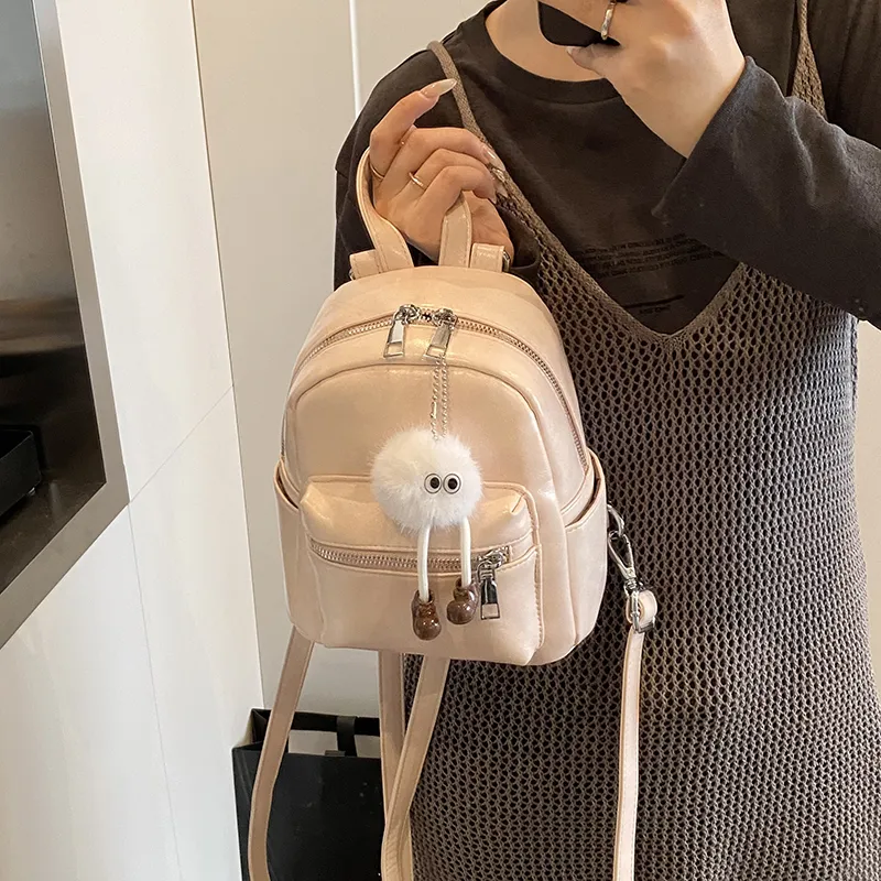 LUVISTRUE PU Small Backpack Regular Women's White/Light Gray/Black/Blue/Pink-25