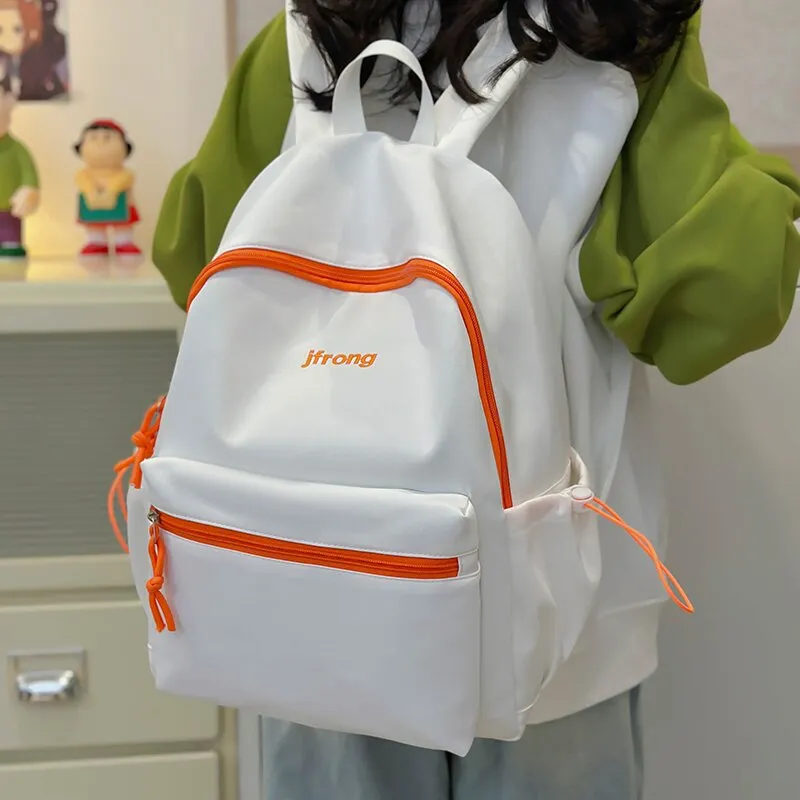 LUVISTRUE Nylon Backpack Unisex White/Black/Yellow/Green/Brown-8