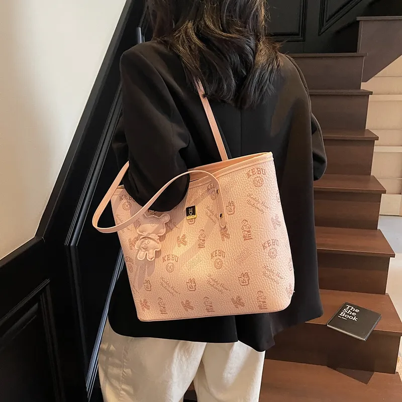 LUVISTRUE PU Underarm Shoulder Bag Women's Pink/Ecru/Brown/Black-4