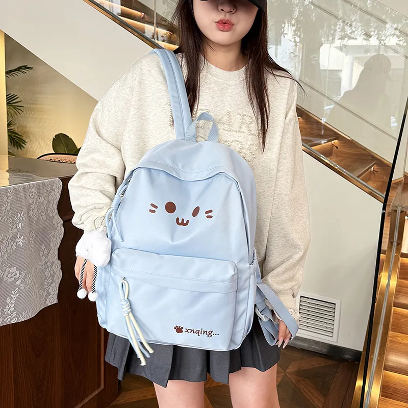 LUVISTRUE Nylon Backpack Women's White/Black/Yellow/Khaki/Sky Blue-26