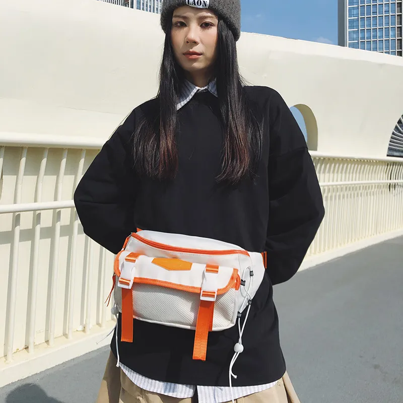LUVISTRUE Nylon Sling Bag Unisex Gray/Black/Orange/Green/Blue-12