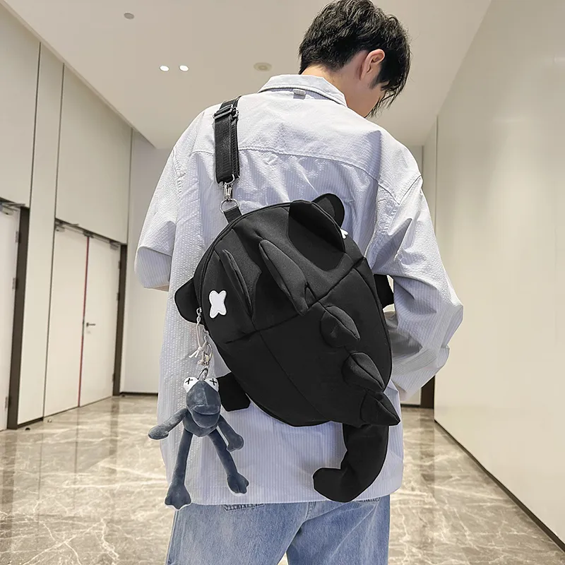 LUVISTRUE Nylon Backpack Unisex White/Gray/Black-16