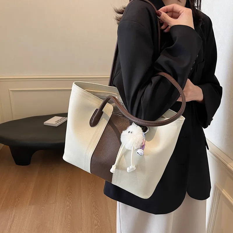 LUVISTRUE PU Tote Bag, Shopping Bag, Handbag, Shoulder Bag Regular Women's Khaki/Black/Coffee/Ecru-24