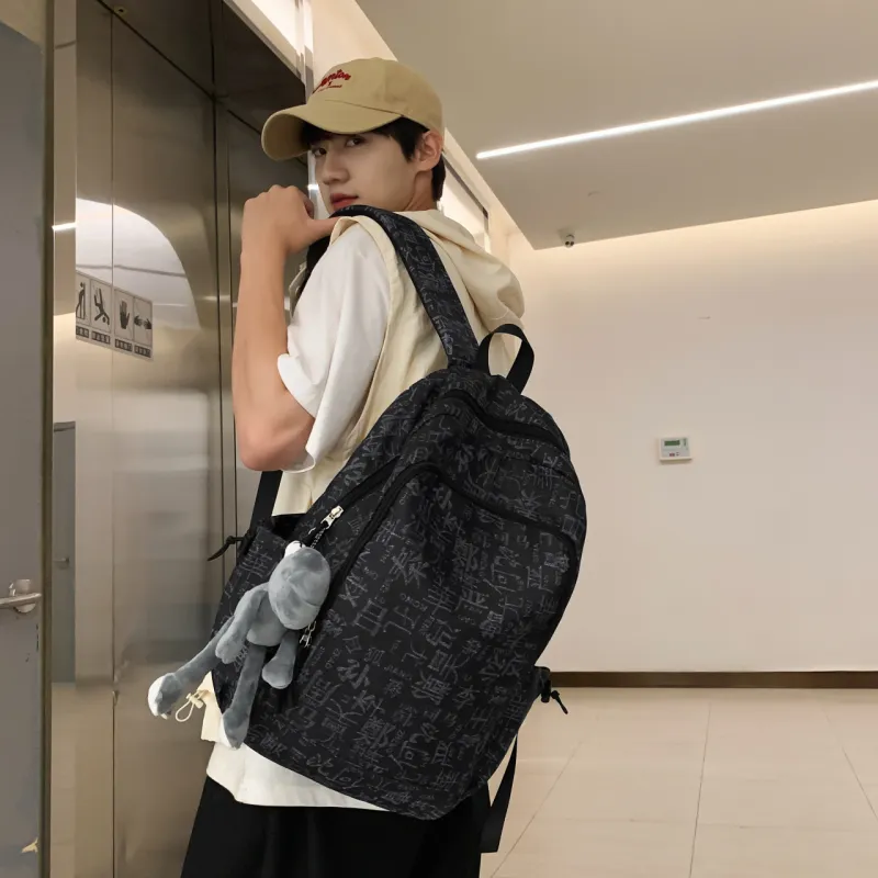 LUVISTRUE Nylon Backpack Laptop Backpack Regular Unisex Light Blue/Dark Blue/Black-12