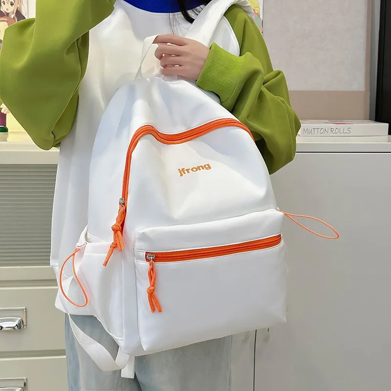LUVISTRUE Nylon Backpack Unisex White/Black/Yellow/Green/Brown-9