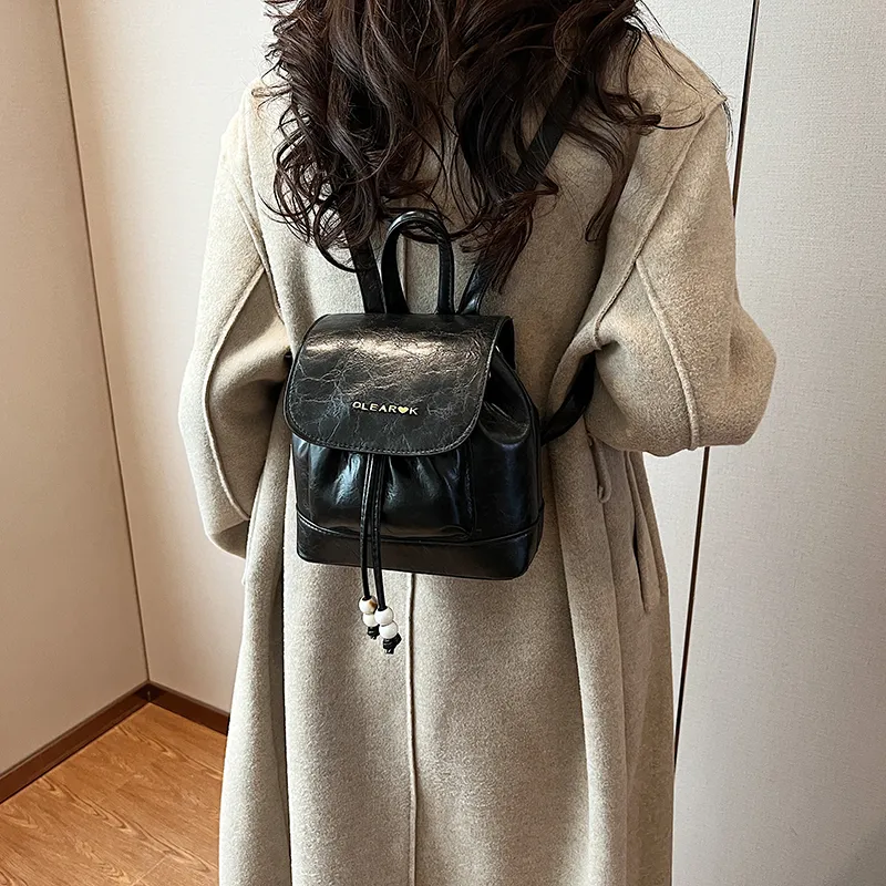 LUVISTRUE PU Small Backpack Small Size Women's Yellow Brown/Black Coffee Brown-17