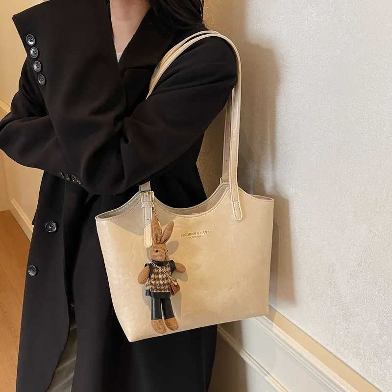 LUVISTRUE PU Tote Bag Shopping Bag Shoulder Bags Regular Women's Coffee/White/Black/Pink-6