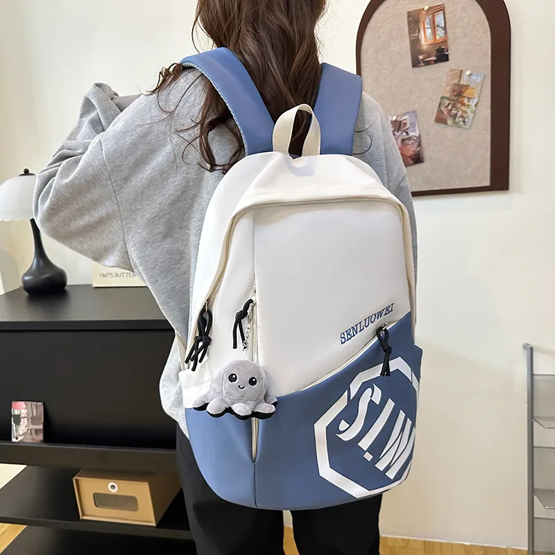 LUVISTRUE Nylon Backpack Unisex Gray/Black/Burgundy/Khaki/Blue-28