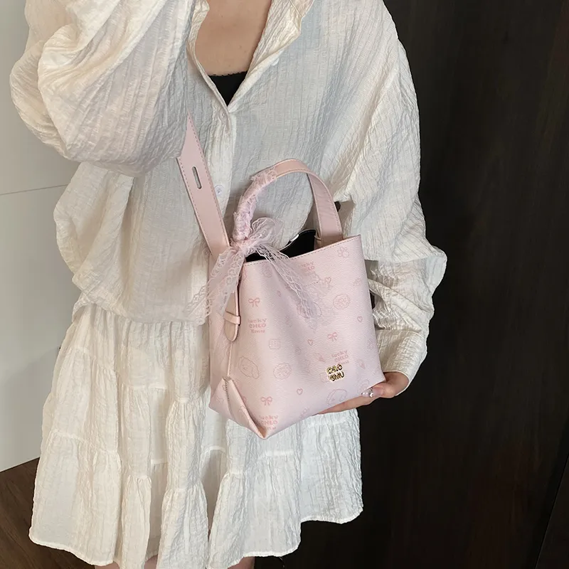 LUVISTRUE PU Bucket Bag, Shoulder Bag, Crossbody Bag, Handbag Regular Women's Pink/Beige/Coffee-7
