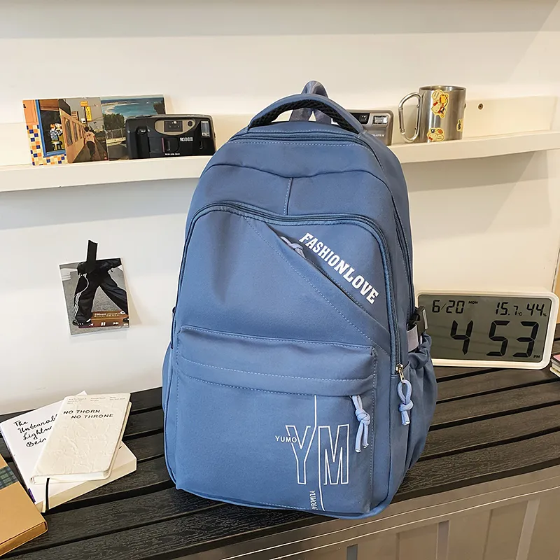 LUVISTRUE Nylon Backpack Regular Unisex White/Gray/Black/Burgundy/Sky Blue-24