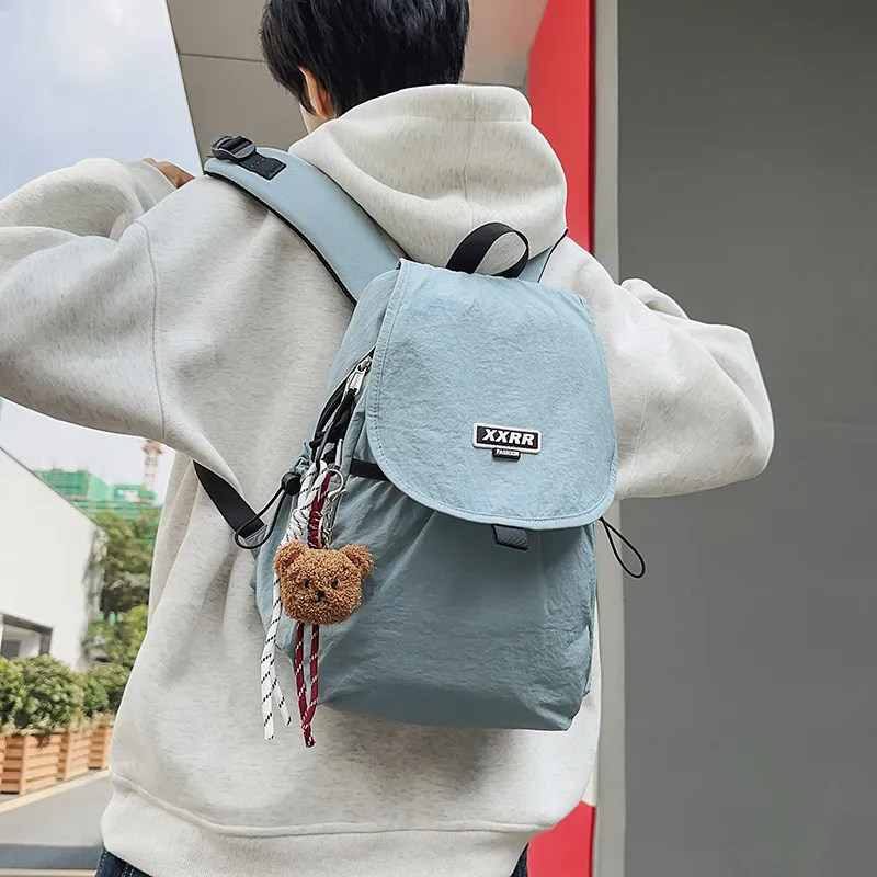 LUVISTRUE Nylon Backpack Regular Unisex Black/White/Gray/Khaki/Blue-19