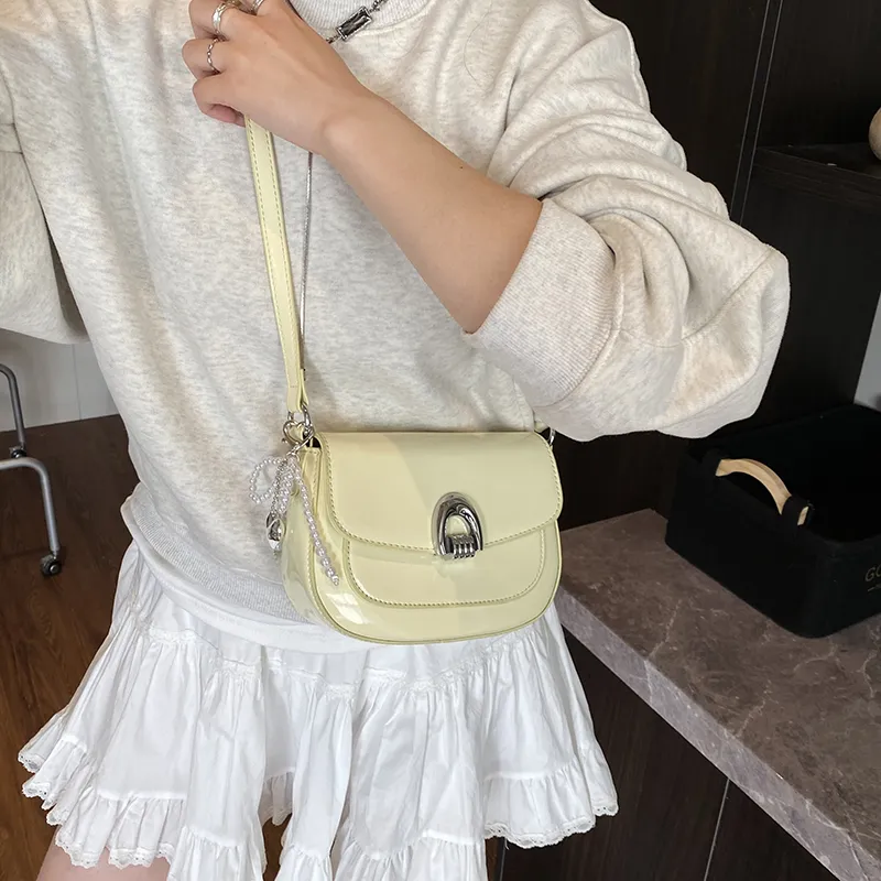 LUVISTRUE PU Saddle Bag Shoulder Bag Crossbody Bag Regular Women's Blue/Ecru/Black/Pink/Yellow-27