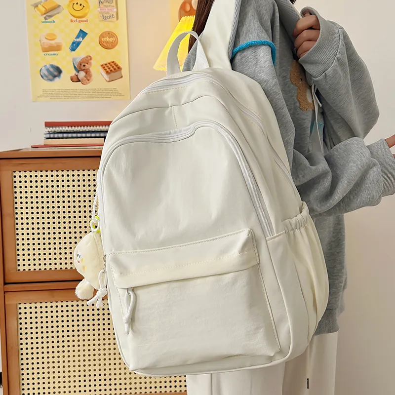 LUVISTRUE Nylon Backpack Regular Unisex White/Blue/Black/Yellow/Green-3