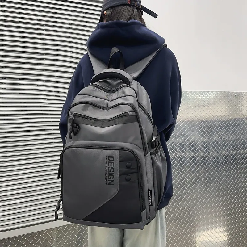 LUVISTRUE Nylon Backpack Regular Unisex Dark Gray/Light Gray/Dark Blue/Dark Green/White/Black-5