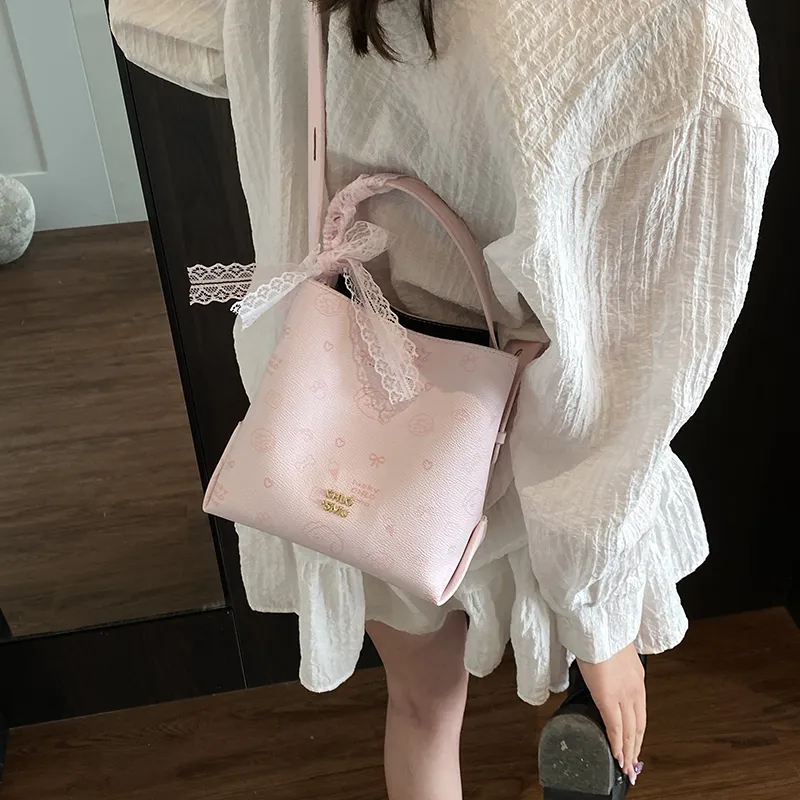 LUVISTRUE PU Bucket Bag, Shoulder Bag, Crossbody Bag, Handbag Regular Women's Pink/Beige/Coffee-11