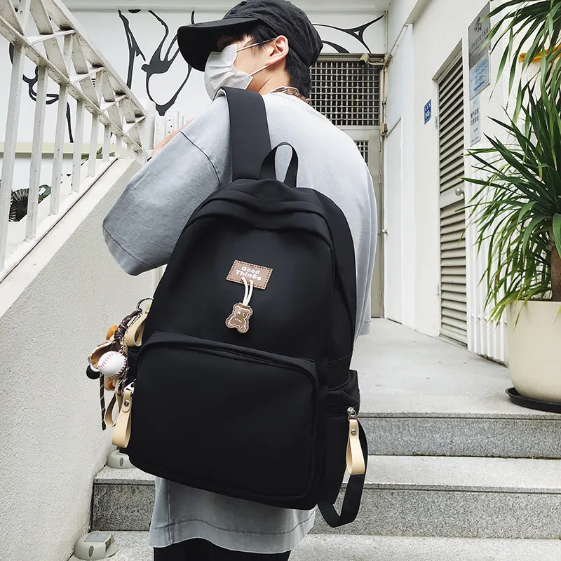 LUVISTRUE Nylon Backpack Unisex White/Black/Khaki/Peacock Blue-10
