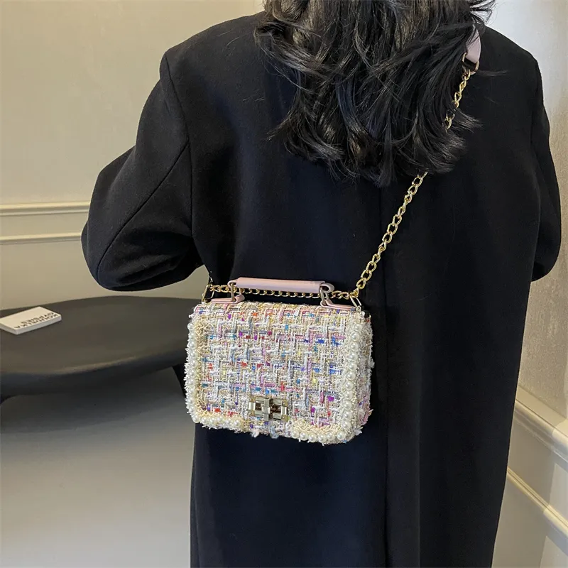 LUVISTRUE Fabric Shoulder Bag Crossbody Bag Handbag Regular Women's Ecru/Pink/Black-21