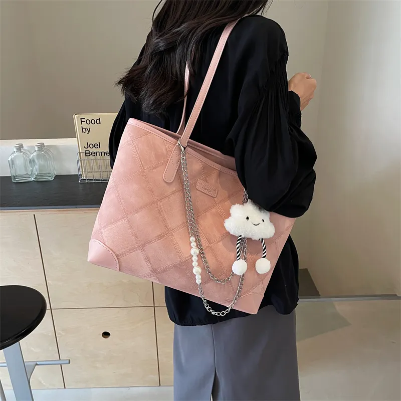 LUVISTRUE PU Handbag Shoulder Bag Tote Regular Women's Ecru Black/Blue/Pink-51