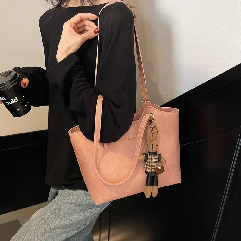 LUVISTRUE PU Tote Bag Shopping Bag Shoulder Bags Regular Women's Coffee/White/Black/Pink-17