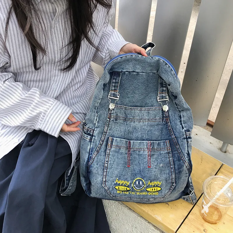 LUVISTRUE Denim Backpack Unisex Black/Blue-23