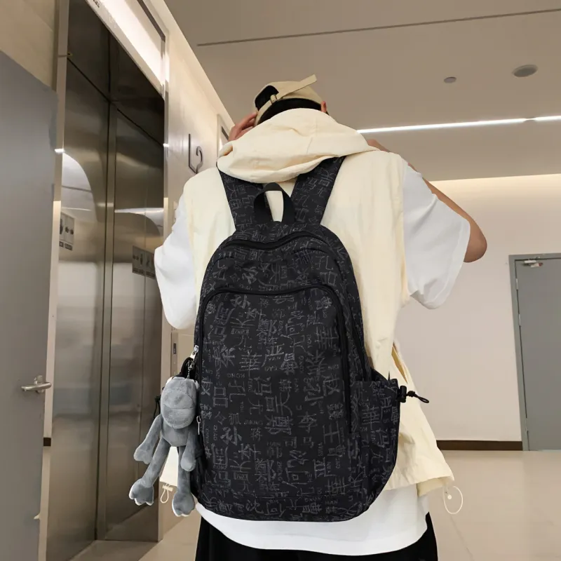 LUVISTRUE Nylon Backpack Laptop Backpack Regular Unisex Light Blue/Dark Blue/Black-13