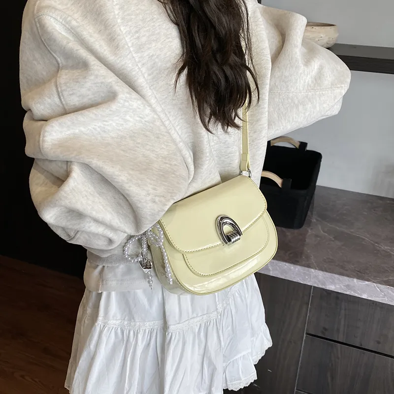 LUVISTRUE PU Saddle Bag Shoulder Bag Crossbody Bag Regular Women's Blue/Ecru/Black/Pink/Yellow-28